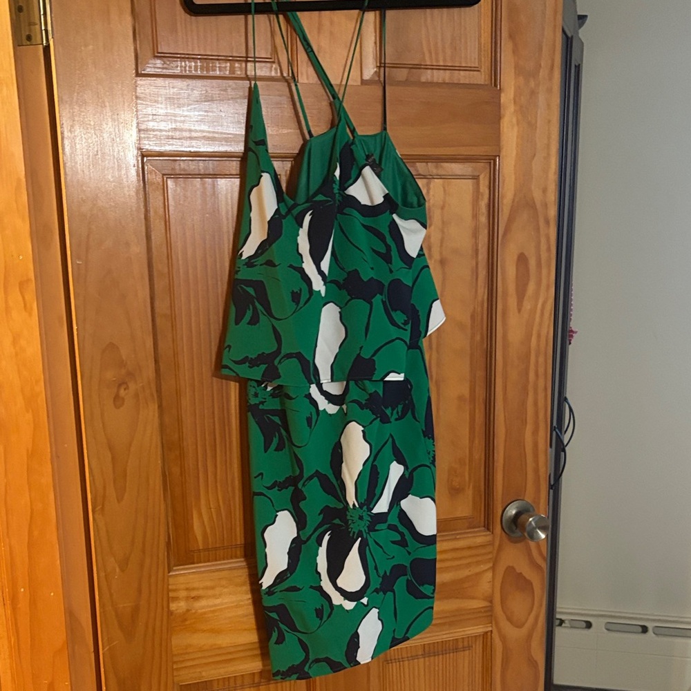 Banana Republic Green and White Floral Mini Dress